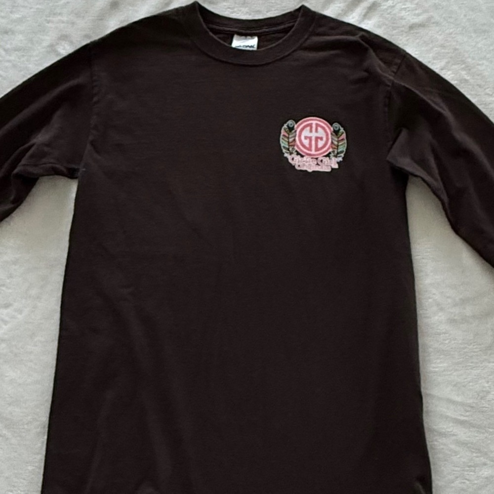 Girlie Girl Psalm‎ 91:4 Shirt Small Brown Long Sleeve Graphic Faith Tee